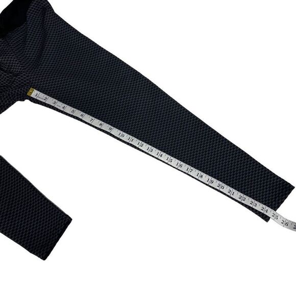 Yoga Pants Leggings Black Grey Basket Weave Pattern Junior Medium - Picture 6 of 9